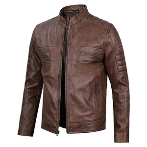Customized Made High Quality <b>Genuine</b> <b>Leather</b> <b>Jacket</b> For Adults Men Factory Direct Sale Men's <b>Leather</b> <b>Jacket</b> - Product Image 3
