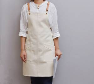 Professional <b>Bar</b> Worker Uniform Canvas Apron Genuine Leather Straps Lightweight Work Vest Adjustable <b>Utility</b> Pockets - Product Image 3