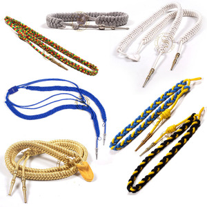 Ensemble d'aiguillettes tressées élégantes pour uniformes de cérémonie, aiguillettes de haute qualité fabriquées sur mesure par Super Badges Company - Product Image 6