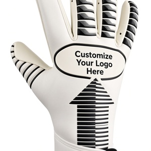 Gants de gardien de but de football personnalisables en cuir PU blanc, fermeture auto-agrippante, antidérapants et respirants - Product Image 3