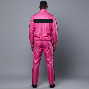 Prix abordable – Survêtement à capuche coupe-vent personnalisé pour homme grande taille, style streetwear, avec logo sérigraphié, bicolore - Product Image 6