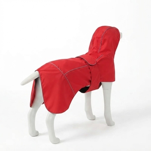 Wholesale <b>Dog</b> Rain <b>Coat</b> <b>Waterproof</b> PU Pet Jacket Solid Color Lightweight Outdoor Pet Clothing Custom OEM ODM - Product Image 3