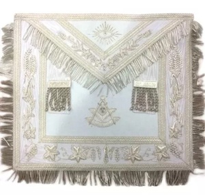Premium Quality Hand Embroidered Customized Regalia Masonic <b>Apron</b> Master Blue Lodge <b>White</b> Canvas MASONIC REGALIA - Product Image 5