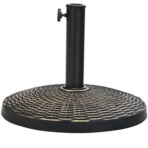 Base per Ombrellone da Patio Quadrata 22 Libbre, Stile Vimini con Struttura in Metallo per Uso Esterno in Villa, Spiaggia, Hotel - Product Image 1