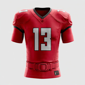 Maillot de football américain à col en V pour homme, séchage rapide, avec numéro, en maille, pour équipe - Product Image 5