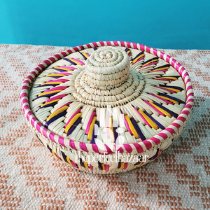 Cesta de Almacenamiento Ecológica de Hierba Moonj Natural, Mini Cesta con Tapa y Asa, Ecológica - Product Image 3