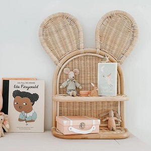Enfants chambre décoration bébé pépinière chambre décoratif tenture plateau naturel rotin rack étagères - Product Image 3