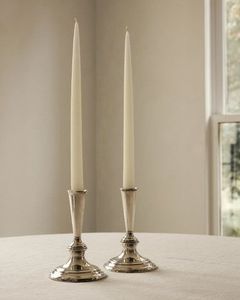 Hammered <b>Silver</b> Candle Holder Modern Metal <b>Candlestick</b> Accent For Elegant Table Decor - Product Image 5