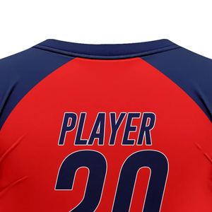 เสื้อเบสบอลคอกลมแขนสั้นแบบยูนิเซ็กซ์ พิมพ์ลายตามสั่ง ไซส์ใหญ่ ระบายอากาศได้ดี ผลิตจากโพลีเอสเตอร์ 100% ชุดกีฬาซอฟต์บอล พิมพ์ลายดิจิทัล - Product Image 6