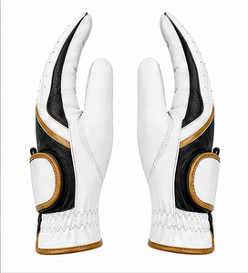 Gants de golf en cuir de cabretta de mouton blanc de haute qualité, respirants, à adhérence souple, pour hommes et femmes, main gauche, logo couleur - Product Image 3