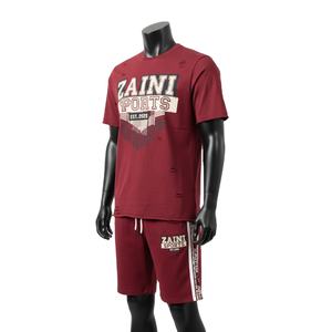 ชุดเสื้อยืดและกางเกงขาสั้นผู้ชาย ผ้าคอตตอนเจอร์ซีย์คุณภาพดี GSM ระบายอากาศได้ดี กางเกงขาสั้นแบบโทนสี  รับสกรีนโลโก้ตามสั่ง - Product Image 4