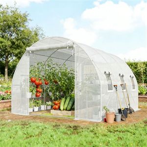 Serre tunnel agricole blanche pour la culture des plantes - Product Image 1