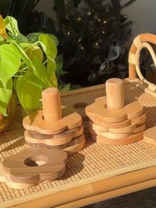 Juego de Posavasos Redondos de Bambú con Soporte Ranurado, Grano de Madera Natural, Alfombrilla para Bebidas, Cojín para Tazas de Café, Protector de Superficie de Mesa - Product Image 6