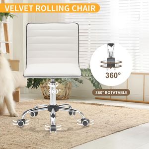 Sedia da ufficio senza braccioli bianca contemporanea - Product Image 5