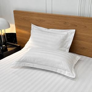 Ensemble de literie d'hôtel rayé blanc 300TC écologique 4 pièces, doux, anti-allergique, style moderne, toutes saisons - Product Image 2