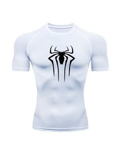 T-shirt de compression pour homme, séchage rapide, respirant, course à pied, basketball, entraînement, manches courtes, logo personnalisé, OEM, ODM - Product Image 4