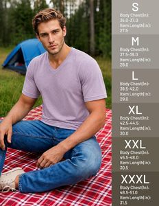 Mens <b>V</b> Neck Cotton T Shirt Short Sleeve Slim <b>Fit</b> Casualwear Soft Jersey Fabric Breathable Eco-Friendly Quick Dry 180g Summer - Product Image 6