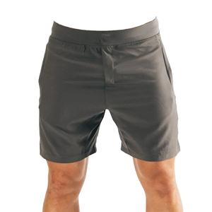 กางเกงขาสั้นกีฬาลำลองผู้ชายคุณภาพสูง เป็นมิตรกับสิ่งแวดล้อม ผลิตจากโพลีเอสเตอร์ผสมสแปนเด็กซ์ 100% ยืดหยุ่นสูง ลายเรียบ กันน้ำ แห้งเร็ว - Product Image 1