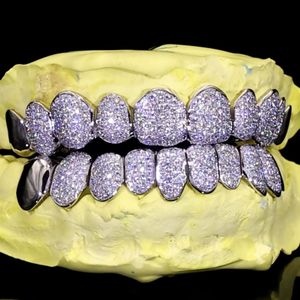 AMBER JEWELS T-811 Grillz Unisexe en Argent 925 avec Micro-Incrustation de Moissanite, Style Hip Hop, Bijoux Corporels pour Usage Quotidien - Product Image 1