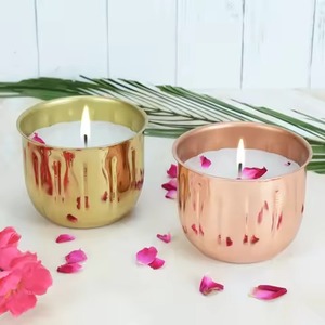 Handmade Decorative Metal Candle Jar Candle Holder for Luxury Home and Dining <b>Table</b> Decoration - Product Image 1