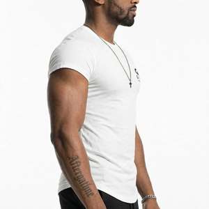 T-shirts personnalisés GYM ACTIVE, 95% coton, 5% élasthanne, 180g, vêtements de sport, ourlet incurvé, coupe ajustée, compression musculaire - Product Image 2