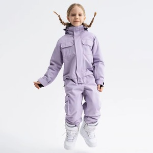 High Quality Children Heated Light Blue <b>Waterproof</b> Ski Jumpsuit Hood Zipper Closure Synthetic Insulation Outdoor Winter Wear - Product Image 5