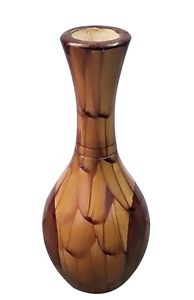Vase de table en bois fait main, brun brillant, rond, pour fleurs, décoration moderne pour la maison, cadeau - Product Image 2