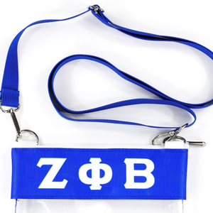Bolso bandolera transparente Zeta Phi Beta, azul real, con letras griegas, bolso transparente para estadio, correa ajustable, accesorio de hermandad - Product Image 4