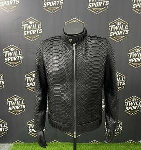 <b>Men's</b> Black <b>Gothic</b> Turtleneck Zipper <b>Jacket</b> Full Sleeve Solid Pattern Windproof Winter Heavyweight Leather <b>Jacket</b> - Product Image 2