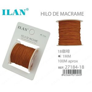 ไหมมาคราเม่ ILAN ขนาด 1 มม. ยาว 100 ม. สีกาแฟ สำหรับงานฝีมือ - Product Image 1