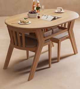 Chaise et Table de Salle à Manger Modernes en Bois et Rotin Tressé pour Intérieur et Extérieur, Idéales pour Cuisine, Jardin, Terrasse, Café, Restaurant – Offre Spéciale - Product Image 4