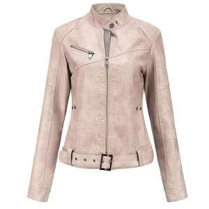 Chaqueta de Cuero Genuino para Mujer, Tejido de Lona Transpirable, Largo Regular, Impermeable y Resistente al Viento para Invierno - Product Image 1