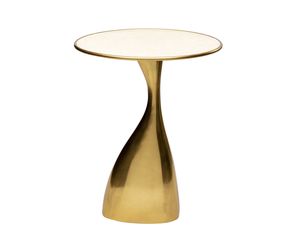 MESA DE CAFÉ Y LATERAL DE ALUMINIO CON TAPA DE MÁRMOL NATURAL, DISEÑO ÚNICO Y ACTUALIZADO, EN OFERTA - Product Image 2