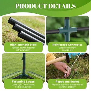Mini serre de jardin, tente pour plantes, structure en acier thermolaqué, capacité de 22 lb, étagères résistantes aux intempéries, pour jardin extérieur - Product Image 4