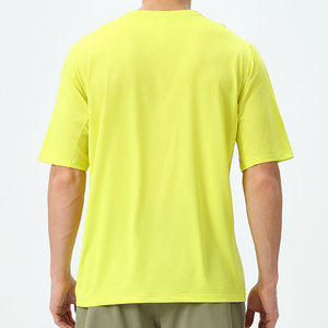 Outdoor Yellow Summer Color 100% Cotton Front Breathable Quick Dry Short Sleeve <b>Plain</b> <b>Tshirt</b> for Printing Wholesale Men's <b>Tshirt</b> - Product Image 2