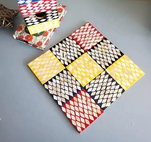 <b>Black</b> Resin Mother Of Pearl Flatware Tea Cup <b>Coasters</b> Mats Pads With Box Set At Low Price High Standard Dinnerware Drink <b>Coaster</b> - Product Image 3