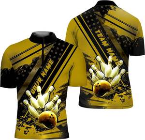 เสื้อโปโลโบว์ลิ่งพิมพ์ลายโลโก้ตามสั่ง ผ้าโพลีเอสเตอร์ 100% พิมพ์ลายแบบซับลิเมชั่น - Product Image 2