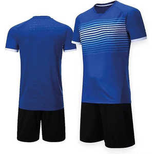 Nouveau modèle 2026 – Ensemble maillot de football sublimé pour homme, rayé, manches courtes, col en V, en polyester anti-humidité, coupe athlétique - Product Image 1