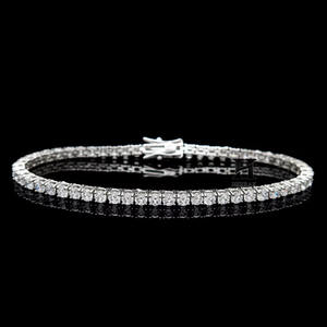 Classic Round Brilliant Cut Lab Grown Diamond Tennis <b>Bracelet</b> 14K White Gold S925 Sterling <b>Silver</b> Moissanite Tennis <b>Bracelet</b> - Product Image 1