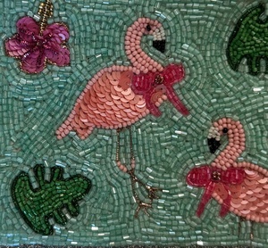 Flamingo Seed bead embroidered handcrafted <b>coin</b> <b>purse</b> With Customized Color for Women and Girl Bohemian Style Pouch mini cute - Product Image 2