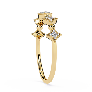 Anillo minimalista en espiral con diamantes de corte redondo para mujer, de oro macizo de 14k, apilable, para regalo, compromiso o aniversario. - Product Image 2