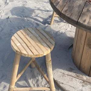 Tabouret de salle à manger extérieur en bambou Modern Moon Chair pour la cuisine et le salon - Product Image 2