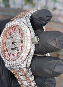 Reloj Deportivo de Acero Inoxidable con Movimiento Automático, Personalizado, de Dos Tonos, Oro Rosa, con Diamantes Moissanite, 20 mm - Product Image 3