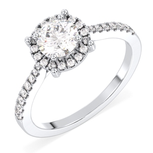 Bague de fiançailles REYES Solitaire en argent sterling 925 avec moissanite ronde de 1,02 carat, plaquée or blanc 14 carats, bijoux fins originaux - Product Image 2