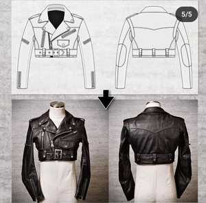 Women's Genuine Leather Moto <b>Jacket</b> <b>Black</b> Zipper Closure Turn-down Collar Full Sleeve Short Length Autumn Style - Product Image 3