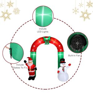 Arco Decorativo Festivo di 2,4 Metri con Babbo Natale e Pupazzo di Neve, 7 Luci, Decorazioni Gonfiabili per Esterni - Product Image 5