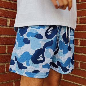 Shorts de basketball imprimés confortables pour hommes, en polyester respirant, taille élastique, prix de gros abordable, OEM - Product Image 4