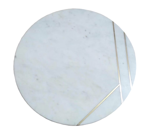 Planche à découper en marbre blanc, compatible lave-vaisselle, pour fruits et pâtisseries, avec détails en laiton, au prix le plus bas - Product Image 3