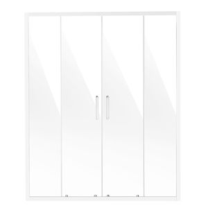 Porte de douche semi-cadre semi-encadrée étanche en verre trempé transparent de 6 mm (1/4 po) avec double porte coulissante en verre, 57,8-59 L x 70 H po - Product Image 1