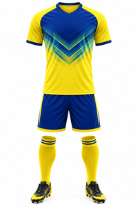 Maillot de football personnalisé sans marque, coupe sur mesure, 100 % polyester respirant, séchage rapide, col rond, manches courtes, pour adulte, pour équipe - Product Image 3